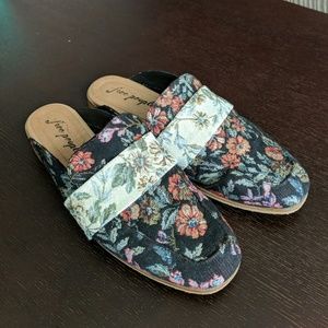 Free People floral slip-on loafer/mule
